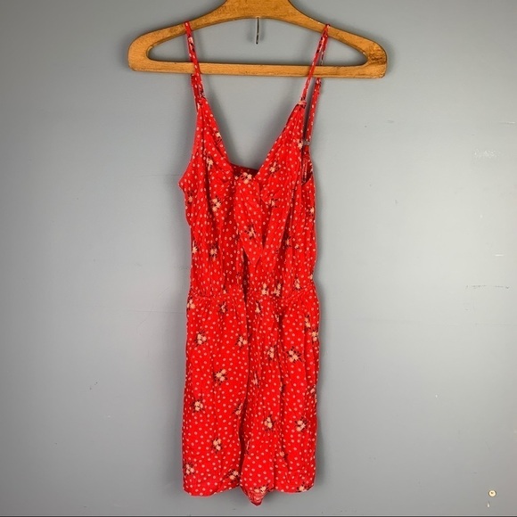Francescas Red Floral Tie Romper - Picture 2 of 5